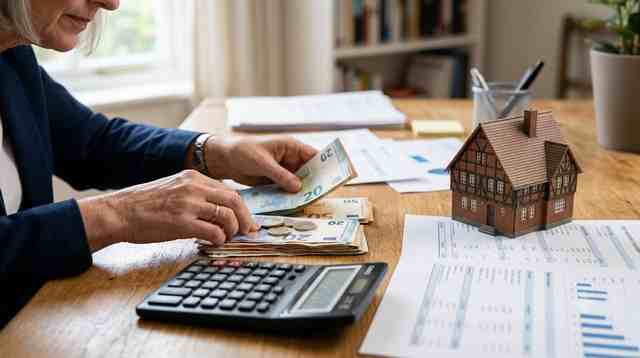 Recouvrement d'une dette locative : comptage de billets en euros après un loyer impayé